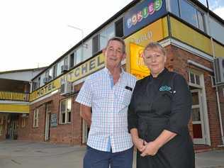 HOPING FOR REPRIEVE: Mitchell Hotel manager Mark Young and Ooline Restaurant manager Sue Alm are closing the hotel's doors next week unless a buyer comes forward. Picture: Molly Hancock