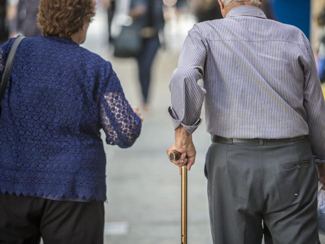 Stock image of an elderly couple in Brisbane, Wednesday, April 27, 2016. (AAP Image/Glenn Hunt) NO ARCHIVING