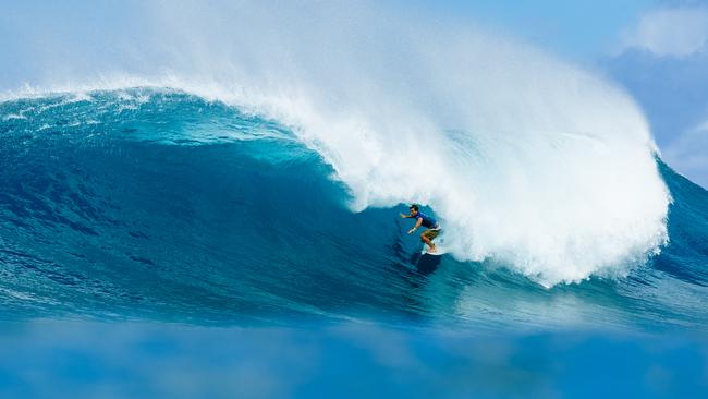 Jack Robinson during finals day at Sunset Beach at Oahu. Picture: Brent Bielmann/World Surf League