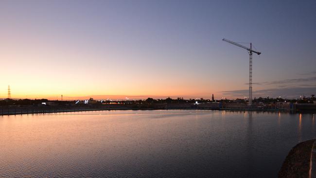 Cranes up at Sunland's The Lanes site at Clear Island Waters on the Gold Coast. Picture: Sunland Group