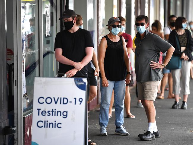 Queensland has recorded more Covid-19 infections on Saturday. Picture: NCA NewsWire / Dan Peled