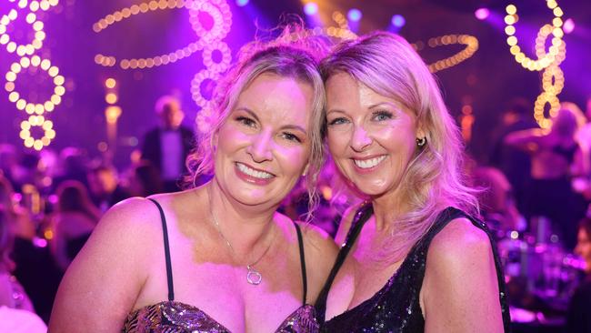 Cheryl Stewart and Shannon Graham at the Gold Coast Business Excellence Awards Gala 2023 at The Star Gold Coast. Picture: Portia Large