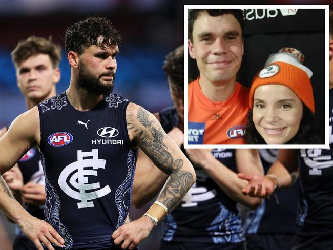 The AFL world is wrapping its arms around Zac Williams. Photo: Instagram and Getty Images