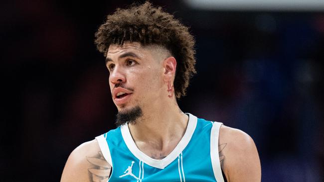 CHARLOTTE, NORTH CAROLINA - DECEMBER 23: LaMelo Ball #1 of the Charlotte Hornets plays against the Houston Rockets during their game at Spectrum Center on December 23, 2024 in Charlotte, North Carolina. NOTE TO USER: User expressly acknowledges and agrees that, by downloading and or using this photograph, User is consenting to the terms and conditions of the Getty Images License Agreement. (Photo by Jacob Kupferman/Getty Images)