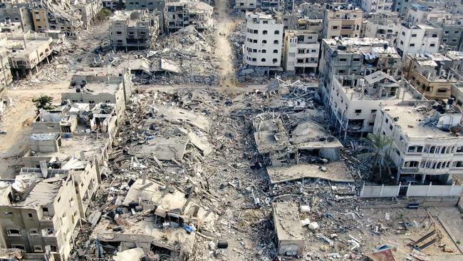 Buildings in Beit Lahia destroyed by the Israeli bombardment. Picture: AFP