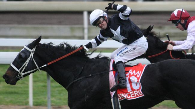 Jason Taylor won the 2011 Stradbroke Handicap on Sincero. Picture: Jono Searle