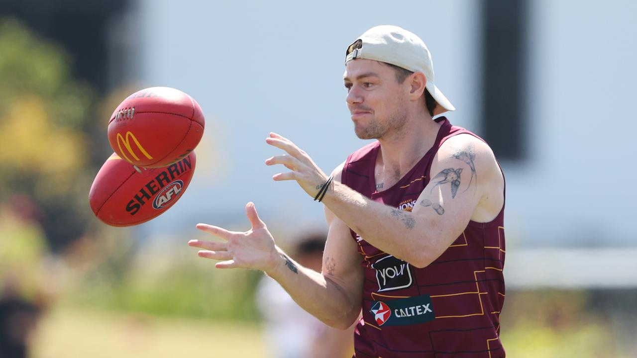 Lachie Neale on the field at Brighton Homes Arena. Picture: Lachie Millard