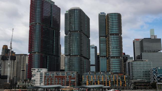 The offices of KPMG, Westpac and HSBC at International Towers at Barangaroo. Picture: Justin Lloyd