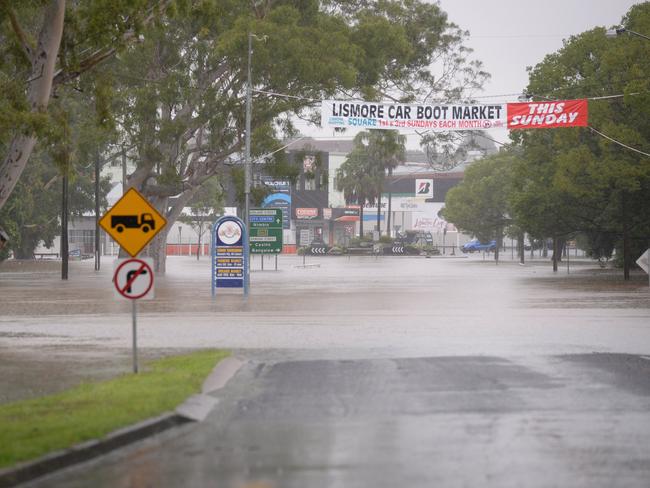 The centre of Lismore starts to flood. Picture: Supplied