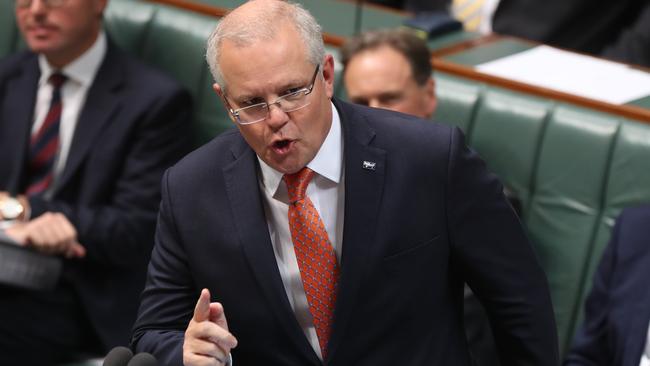 Scott Morrison in parliament yesterday, ahead of the tax reforms being passed. Picture: Kym Smith