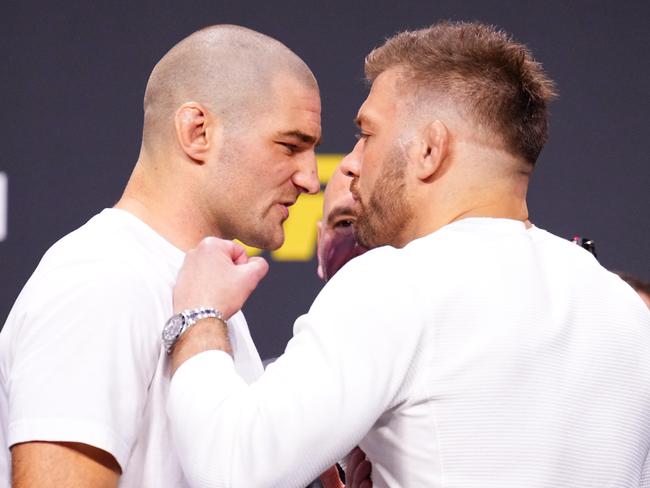 The build up to their first fight was ugly, and Du Plessis has a point to prove second time around. Picture: Chris Unger/Zuffa LLC via Getty Images