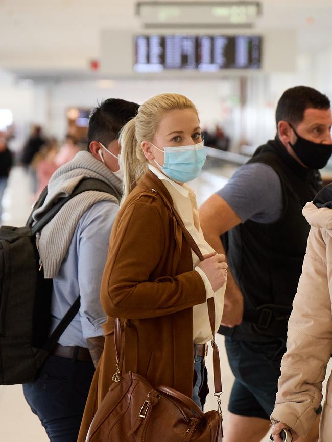 Cassie Sainsbury at Adelaide airport late last year. Picture: Matt Loxton