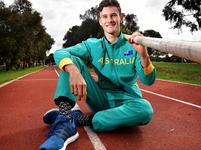 SA pole vaulter Kurtis Marschall has returned from Europe where he finished 7th at the World Championships and 4th at two Diamond League events. Pictured at Santos Stadium, Mile End.picture: Bianca De Marchi