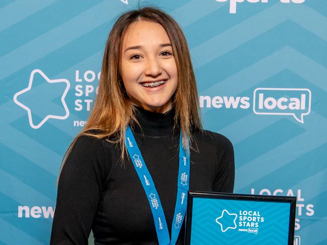 AAP.LOCAL SPORTS STAR AWARDSAmy Watson, Indoor Skydiving - 2019 Junior Sports Star Winner for Blacktown Advocate poses for a photo at Bankstown Sports Club Grand Ballroom on Wednesday, 23 October 2019.  (AAP IMAGE / MONIQUE HARMER)