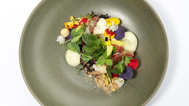 Garden salad with Spanish ham from Ezard at Levantine Hill Estate in Coldstream. Picture Andrew Tauber