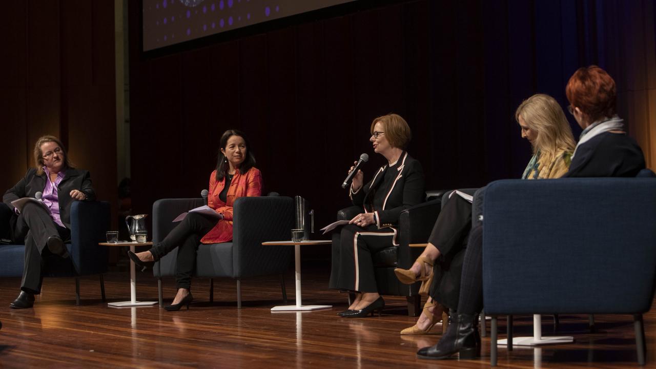 Former prime minister Julia Gillard spoke as part of a panel at the ANU event, saying more transparency was needed to tackle the gender pay gap. Picture: NCA NewsWire/Andrew Taylor