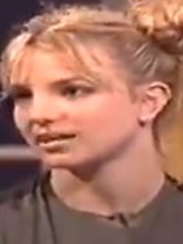Britney appeared uncomfortable during the chat.