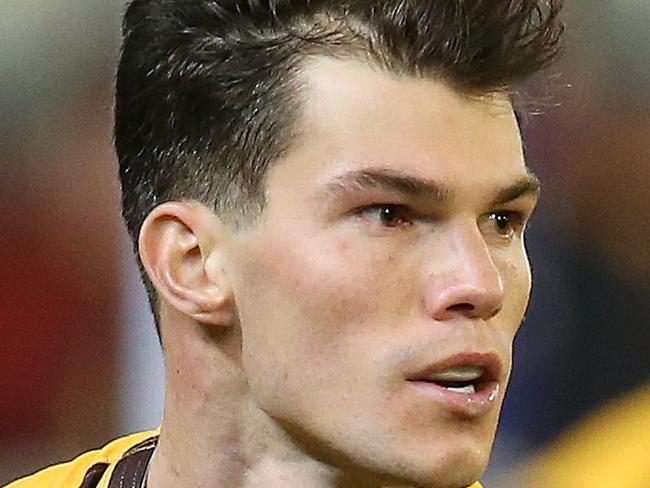 AFL Round 8. 11/05/2018.  Hawthorn v Sydney at the MCG.  Hawthorn's Jaeger O'Meara   . Pic: Michael Klein