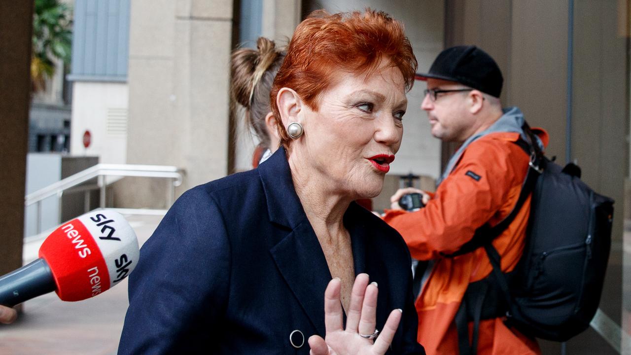 The Federal Court has ruled Pauline Hanson “racially vilified” Greens Senator Mehreen Faruqi in a post to X telling her to “piss off back to Pakistan”. Picture: NewsWire / Nikki Short