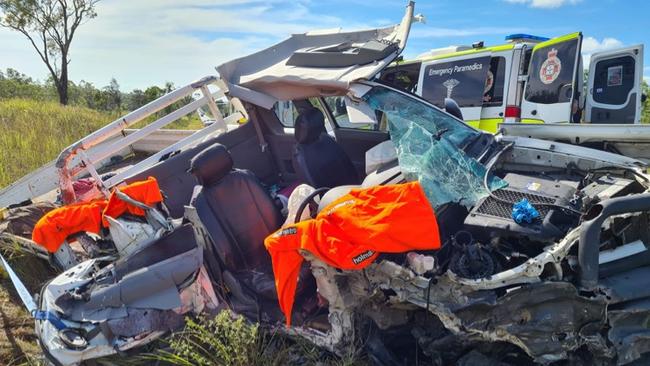 COPPABELLA: A driver lost their arm in a horror crash on the Peak Downs Highway. Picture: RACQ CQ Rescue