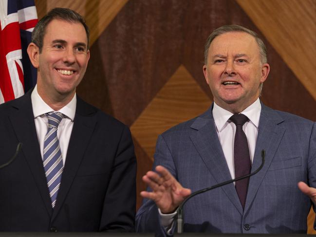 Shadow treasurer Jim Chalmers and Opposition Leader Anthony Albanese. Picture: AAP