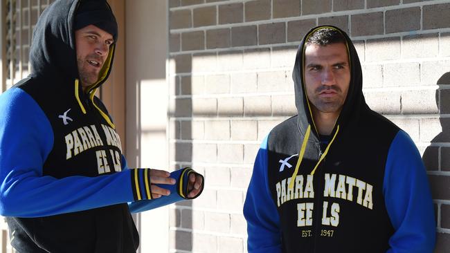 Eels players turn up for training — but no Semi in sight.