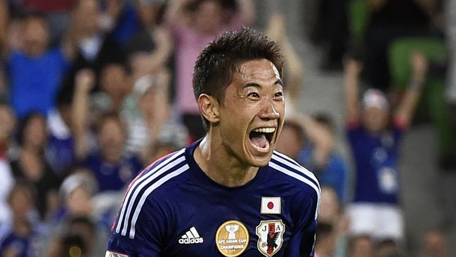 Japan’s Shinji Kagawa got his first goal of the Asian Cup in the 2-0 win.