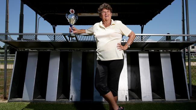 Cairns dogs trainer Emma Bryant won all five greyhound races on Sunday. Picture: Marc McCormack