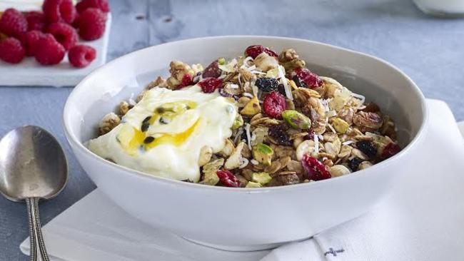 Fast Ed’s toasted granola with pistachios and cranberries.