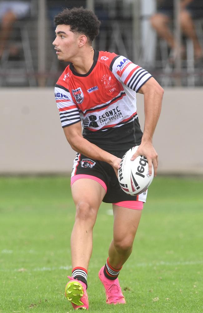 Kirwan High against Ignatius Park College in the Northern Schoolboys Under-18s trials at Brothers Rugby League Club in Townsville. Marley Proctor. Picture: Evan Morgan