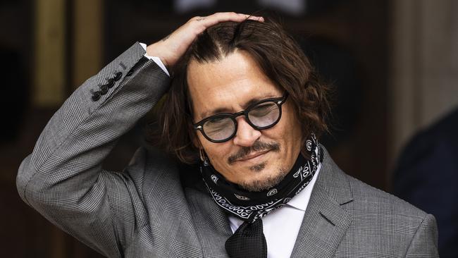 Actor Johnny Depp arrives at the Royal Courts of Justice, Strand on Monday. Picture: Dan Kitwood/Getty Images