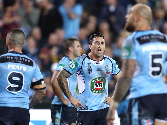 Mitchell Pearce couldn’t get his kicking game in order in the second half.