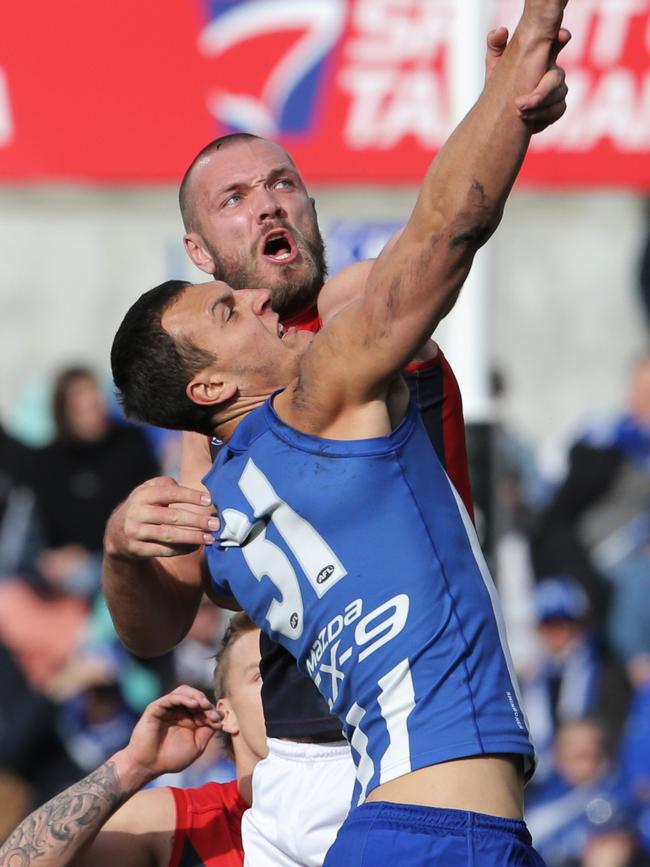 Braydon Preuss has changed jumpers in a bid to partner Max Gawn. Picture: Luke Bowden