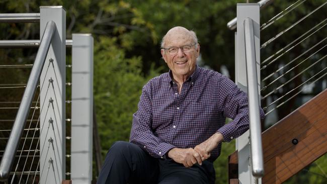 Business journalism legend Robert Gottliebsen, who will turn 80 on Thursday, at his home in Victoria. Picture: David Geraghty