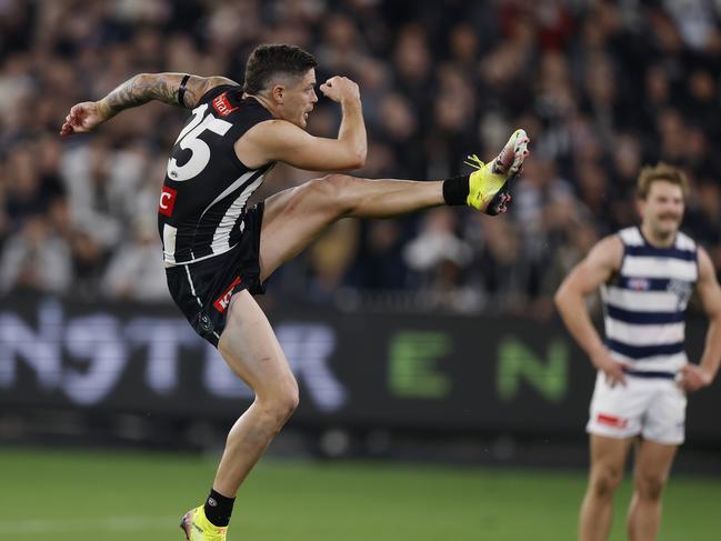 Jack Crisp missed a shot at victory after the siren. Picture: Michael Klein