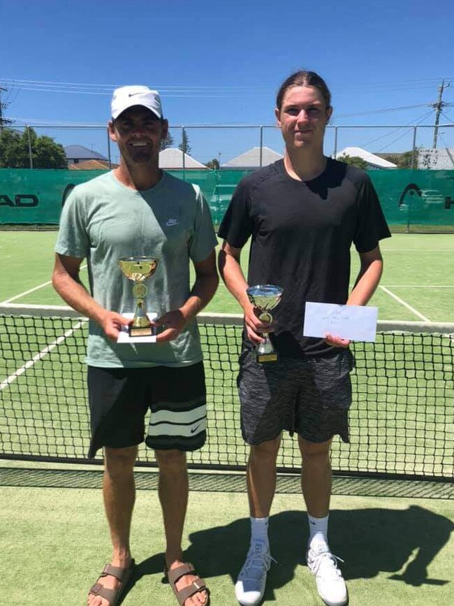 Men's AMT winner Brendon Moore claimed his fifth Ballina Open defeating Winter Meagher in the final. Picture: North East Tennis