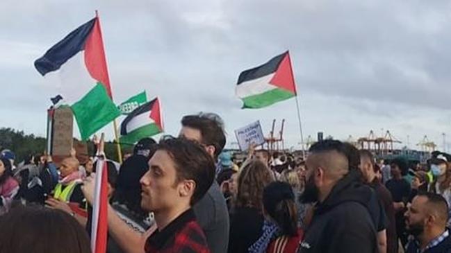 More than 20 people were arrested following a pro-Palestine protest at Port Botany on Tuesday night. Picture: Twitter / X