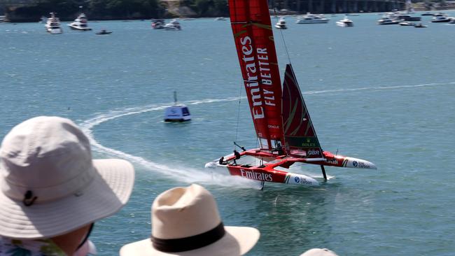 Team GBR rounding a mark close to shore. Picture Phil Walter/Getty Images