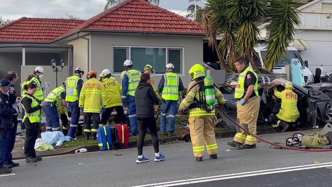 The accident triggered a multi-agency response from police, Fire and Rescue NSW and paramedics. Picture: TNV