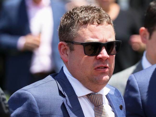 MELBOURNE, AUSTRALIA - NOVEMBER 30: Trainer Trent Busuttin looks on after Tagaloa won Race 1, Strath Haven Preston Plate during Melbourne Racing at Moonee Valley Racecourse on November 30, 2019 in Melbourne, Australia. (Photo by George Salpigtidis/Getty Images)