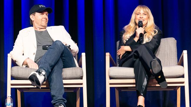 Teresa Palmer and John Polson on a panel at last month’s AACTAs on the Gold Coast. Picture: Jennie Wright