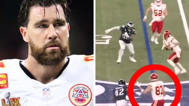 Damning Travis Kelce footage has emerged. Image: Getty/X