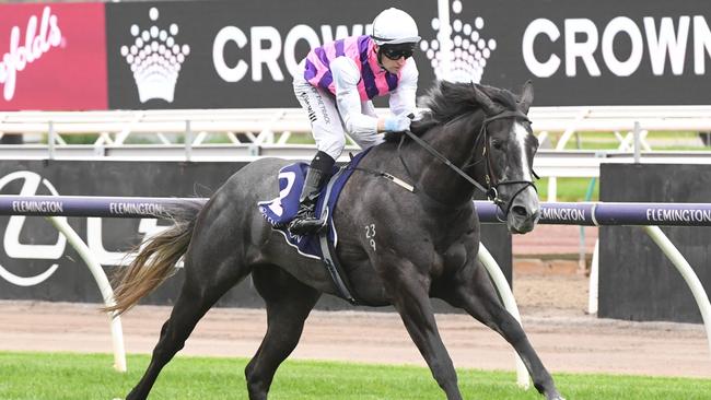 Sghirripa and Craig Newitt crushed their rivals with an effortless win in the Group 3 Standish Handicap at Flemington. Picture: Getty Images