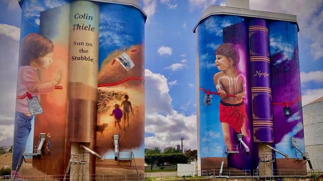 Eudunda’s silo art, by artist Sam Brooks. Picture: Grant Schwartzkopff