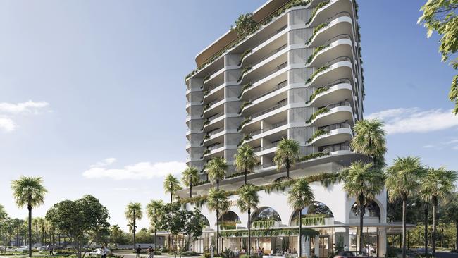 Artist impression of The Oxley and The Frederick towers planned for Nobby Beach.