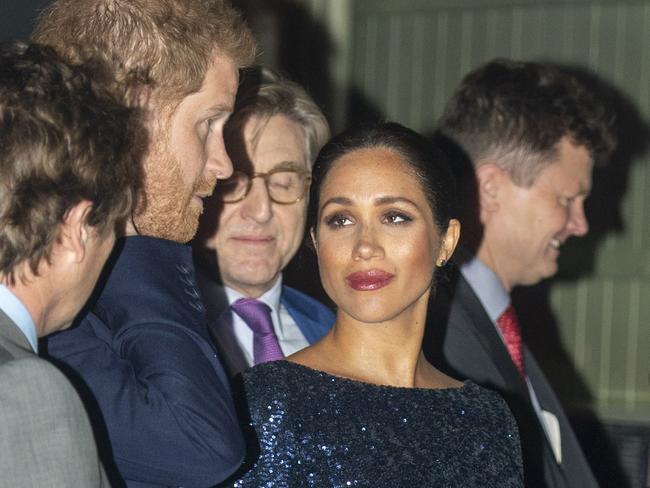 LONDON, ENGLAND - JANUARY 16: Prince Harry, Duke of Sussex and Meghan, Duchess of Sussex attend the Cirque du Soleil Premiere Of "TOTEM" at Royal Albert Hall on January 16, 2019 in London, England. (Photo by Paul Grover - WPA Pool/Getty Images)