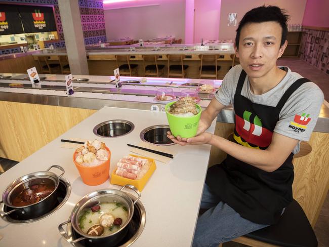 Hot Pot 2023 owner Eric Yang at North Hobart. Picture: Chris Kidd