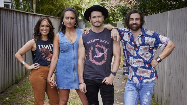 The new cast members of Home And Away, Lyrik: (L-R) Eden (Stephanie Panozzo), Kirby (Angelina Thomson), Bob (Rob Mallett) and Remi (Adam Rowland)