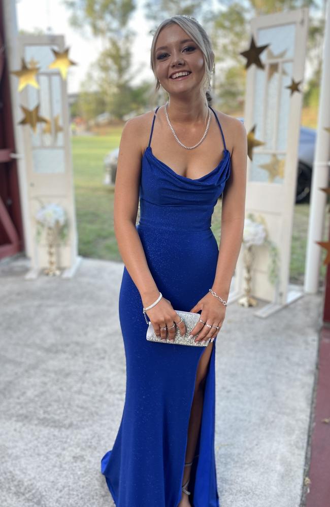 Xanthe Sheridan arrives at the 2024 Gympie State High School graduation formal.