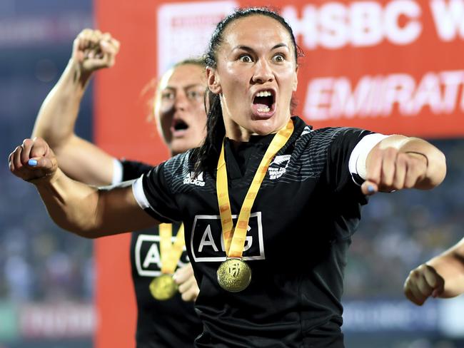 New Zealand players perform the haka.